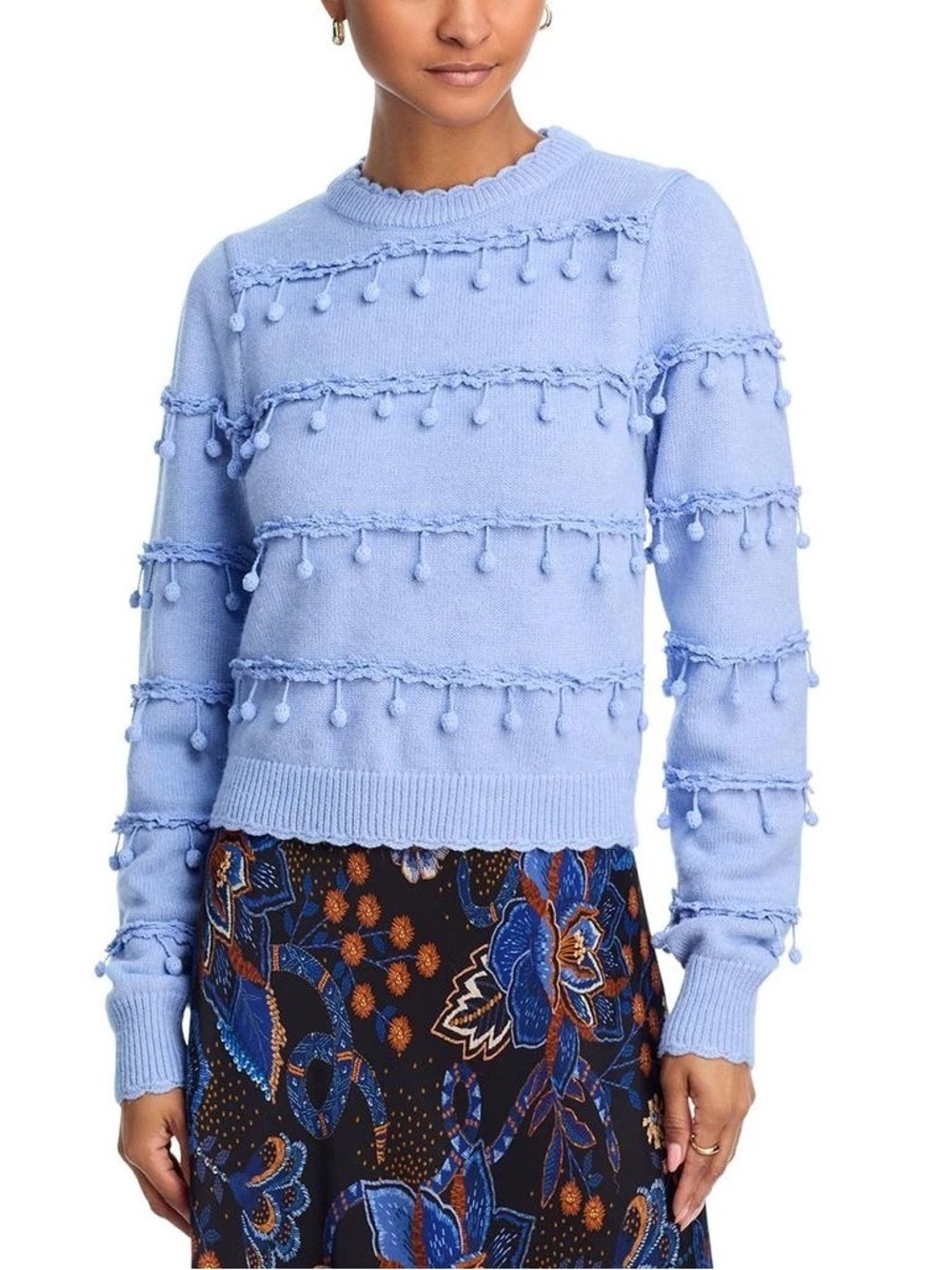 Farm Rio Pom Pom Trim Sweater